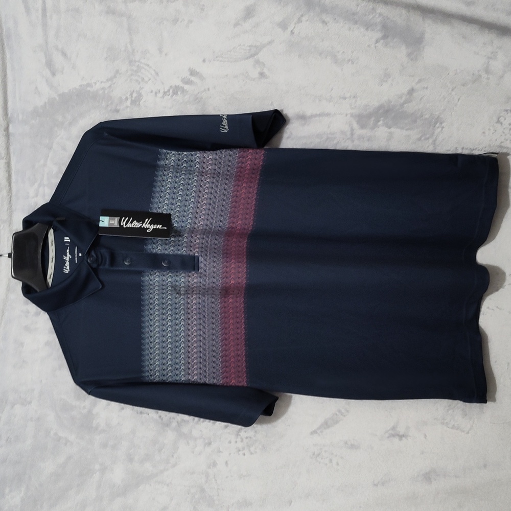 NWT Walter Hagen 11 Navy Golf Polo Men's Shirt: Size: M